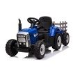 Kids Farm Tractor Electric Ride On Toys 2.4G R/C Remote Control Cars w/ Trailer Blue 