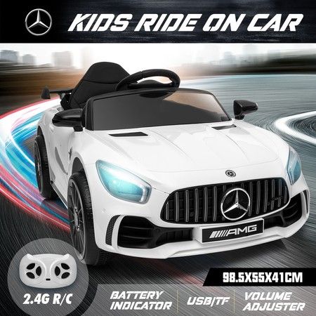 Mercedes-Benz Licensed Children Kids Electric Cars Ride on Toy 2.4G R/C Remote Control Age 3+ White