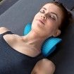 Neck and Shoulder Relaxer, Cervical Traction Device for TMJ Pain Relief and Cervical Spine Alignment, Chiropractic Pillow Neck Stretcher(Blue)