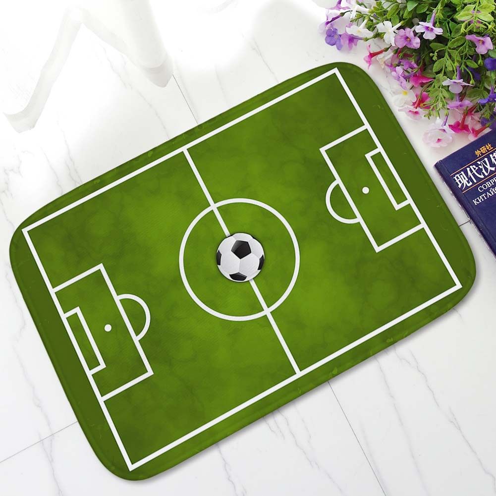 3D soccer field Print Floor Indoor Outdoor Doormats Funny Door Mat   60x90cm