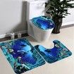 3Pcs 3D sea world Print Bathroom Rug Set  Funny Door Floor Mat 50x80