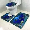 3Pcs 3D sea world Print Bathroom Rug Set  Funny Door Floor Mat 50x80