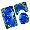 3Pcs 3D sea world Print Bathroom Rug Set  Funny Door Floor Mat 50x80