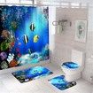 3Pcs 3D sea world Print Bathroom Rug Set  Funny Door Floor Mat 50x80