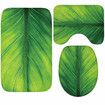 3Pcs 3D leaf Print Bathroom Rug Set  Funny Door Floor Mat 40x60