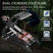 Double Barrel Bike Floor Foot Pump,Portable Air Pump Inflator Pump with 160PSI Precision Pressure Gauge Fits Presta Schrader and Deutschland Valve for Bicycle,Ball,Scooter,Car,Toys Inflatable
