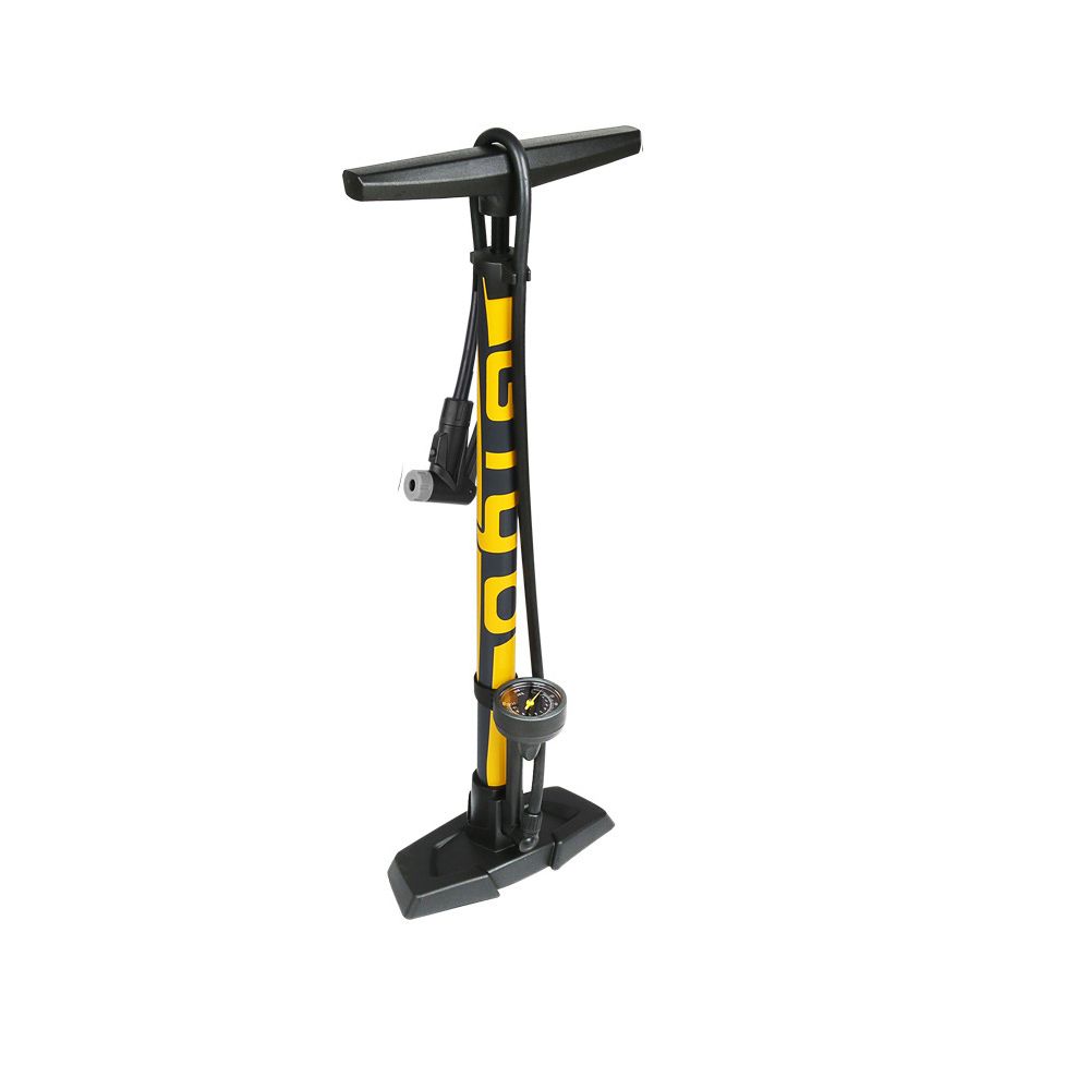 Bicycle Ergonomic Bike Floor Pump with Gauge & Smart Valve Head, 160 psi, Automatically Reversible Presta and Schrader