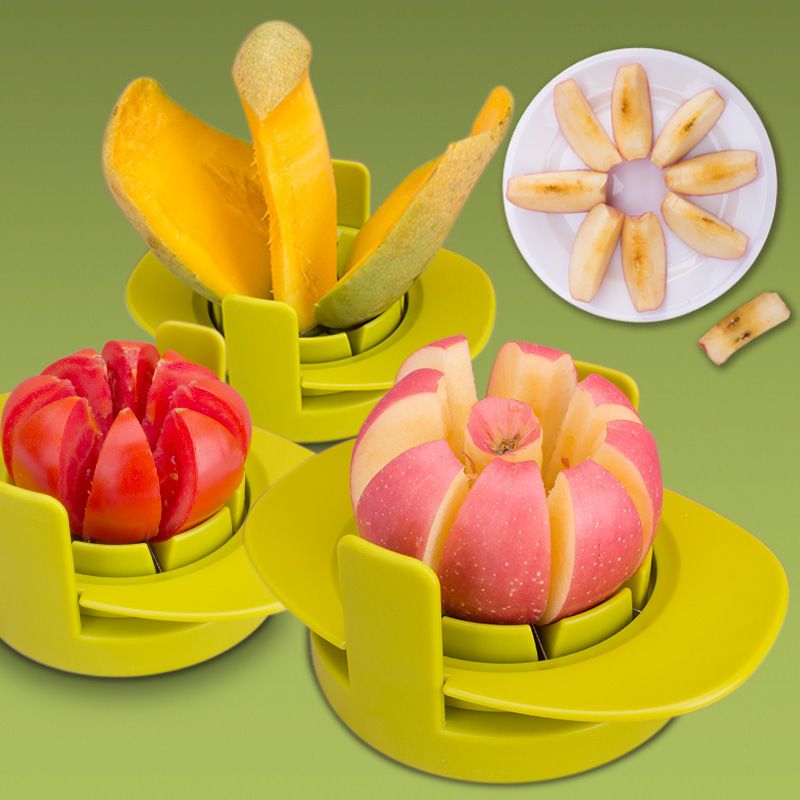 4-in-1 Apple Pear Mango Tomato Guava Orange Pitaya Fruit Vegetable Slicer Cutter with Common Basic Kitchen Gadgets