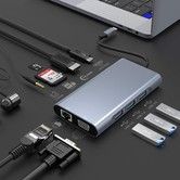 USB C Hub,10-in-1 Type C Multiport Adapter Dock Compatible for MacBook/Pro/Air(Thunderbolt 3), iPad