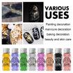 8 Bottles Gold Foil Flakes Silver Copper Metallic Foil Paillette Sticker