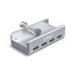 Powered USB Hub Type C to USB 3.0 Adapter with 4 USB 3.0 Ports, Compact Space-Saving Mountable Aluminum USB Hub