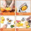 Manual Fruit Juicer Squeezer Heavy Duty Lemon Lime Citrus Hand Press Bar Tool Juice Squeezer (Silver)