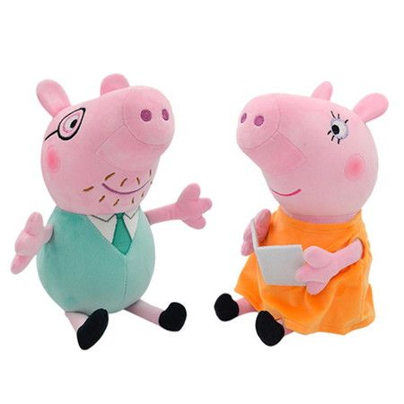 2x30cm Peppa Mom and Dad Pig Cartoon Anime figure Doll Party Girl Toy Child Birthday Gift
