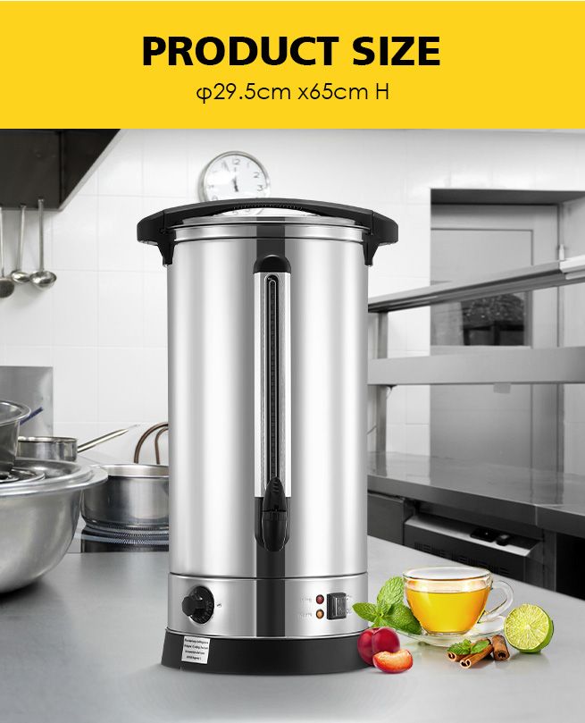 Maxkon 28L Stainless Steel Hot Water Urn 2500W Electric Hot Beverage  Dispenser with Boil Dry Protection 1EA