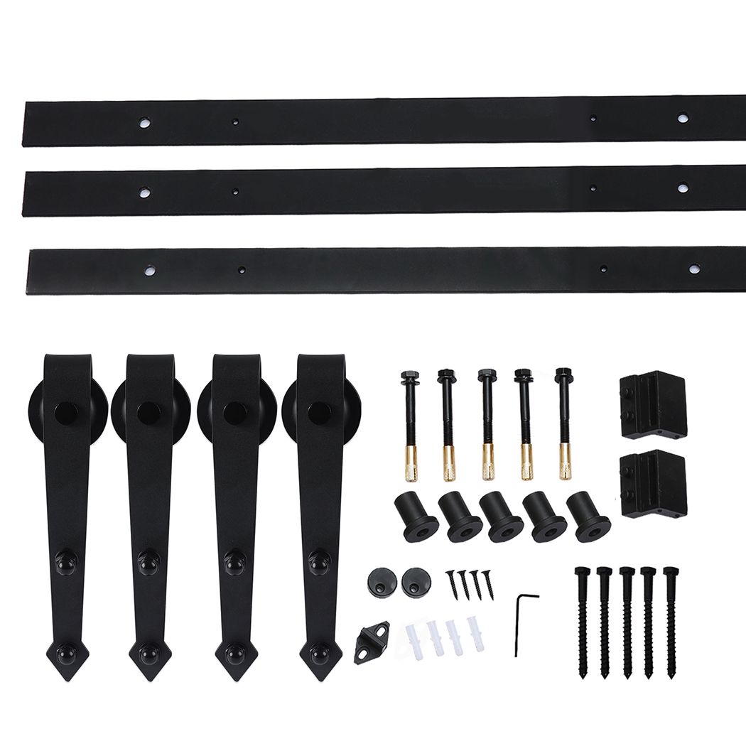 Levede Sliding Barn Door Hardware Track Set 2.44M Antique Classic Roller Kit