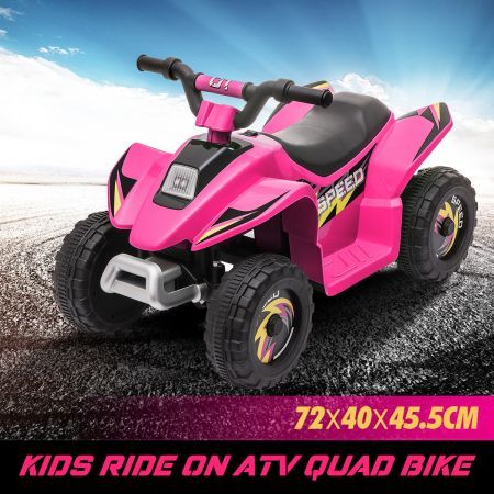 Kids Ride On Toy 6V Electric ATV Quad Rechargeable Battery Pink 