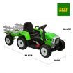 Kids Farm Tractor Electric Ride On Toys 2.4G R/C Remote Control Cars w/ Trailer Green 