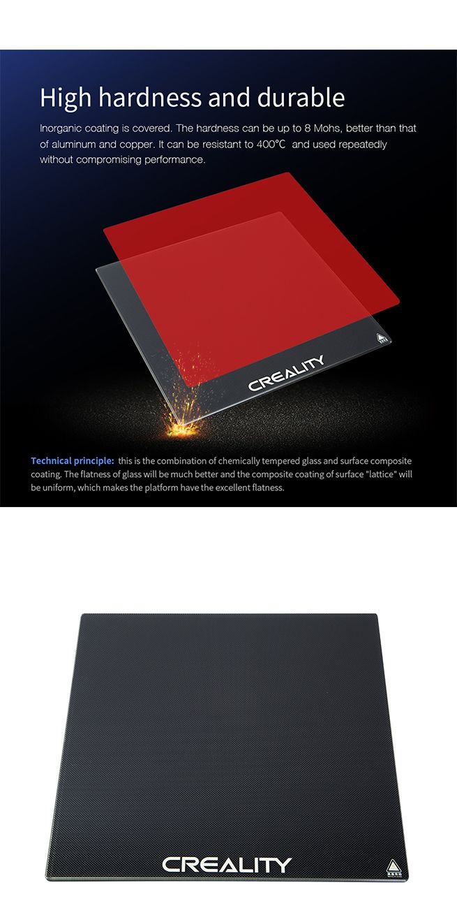 Upgraded 3D Printer Glass Bed Surface Build Plate For Ender 3, Ender 3X