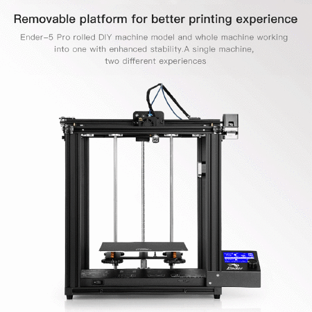 Creality Ender 5 Pro 3D Printer with Metal Extrusion Frame Capricorn Bowden PTFE Tubing 220x220x300MM