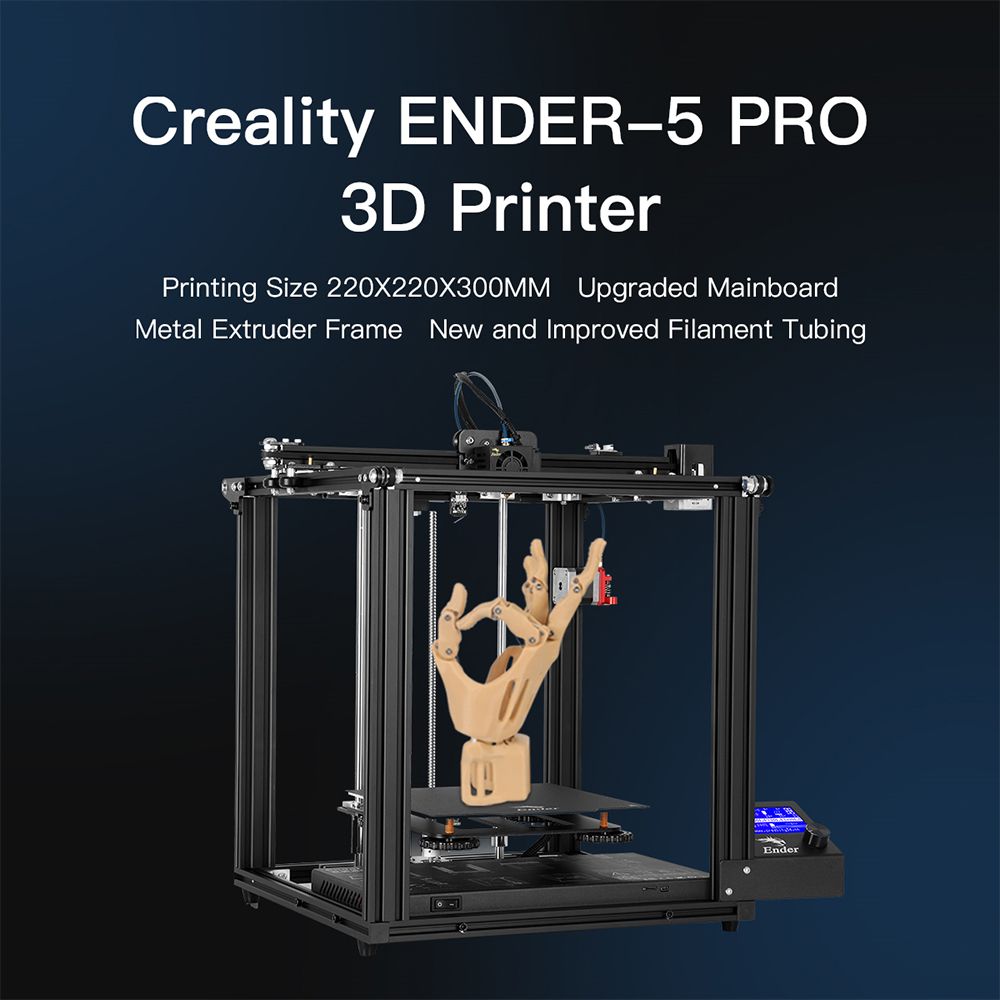 Creality Ender 5 Pro 3D Printer with Metal Extrusion Frame Capricorn Bowden PTFE Tubing 220x220x300MM