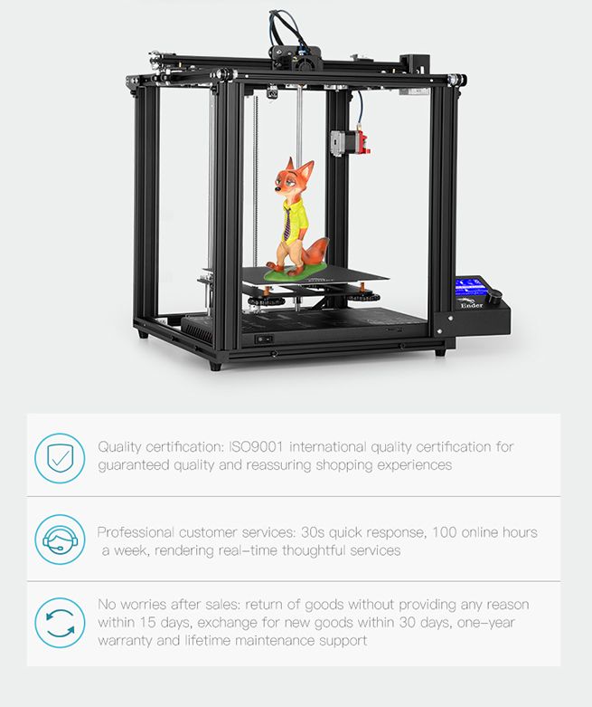 Creality Ender 5 Pro 3D Printer with Metal Extrusion Frame Capricorn ...