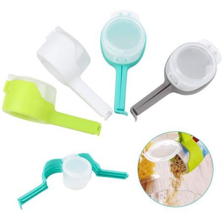 Food Bags Clips, Bag Sealing Clips with Discharge Nozzles Plastic Bag Moisture Sealing Clamp Food Saver Kitchen Snack Tool 4pcs
