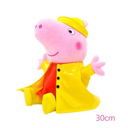 30cm Peppa Pig Jumping in the Mud Pit Raincoat Doll Party Girl Toy Child Birthday Gift