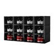 12PCS Shoe Storage Box Sneaker Display Cases ABS Plastic Boxes Stackable Organiser Transparent Black