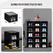 12PCS Shoe Storage Box Sneaker Display Cases ABS Plastic Boxes Stackable Organiser Transparent Black