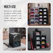 12PCS Shoe Storage Box Sneaker Display Cases ABS Plastic Boxes Stackable Organiser Transparent Black