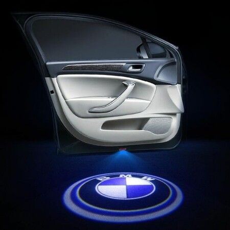 2Pcs Car Door Lights Logo Led Projector Lights Shadow Ghost Light, Wireless Car Door Welcome Courtesy Lights Logo for All Car Models (BMW)