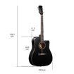 Melodic Acoustic Electric Guitar Wooden Folk 4 Band EQ Black 41 Inch