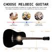 Melodic Acoustic Electric Guitar Wooden Folk 4 Band EQ Black 41 Inch