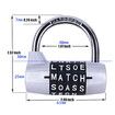 5-Digit-Letter Combination Lock Safety Padlock Col.silver