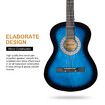 Melodic 38 Inch Round Acoustic Guitar Pack Classical Cutaway Blue