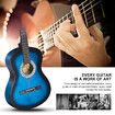 Melodic 38 Inch Round Acoustic Guitar Pack Classical Cutaway Blue