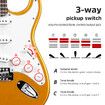 Melodic Stratocaster SSS Electric Guitar with 25W Amplifier Dakota Golden