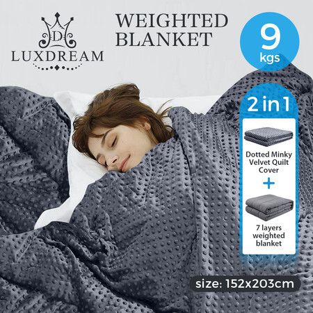 Luxdream Heavy Weighted Blanket for Adults 9KG Queen Gravity Blanket for Anxiety Therapy Minky Velvet Cover