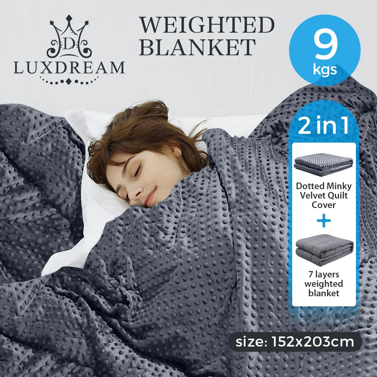 Luxdream Heavy Weighted Blanket for Adults 9KG Queen Gravity Blanket