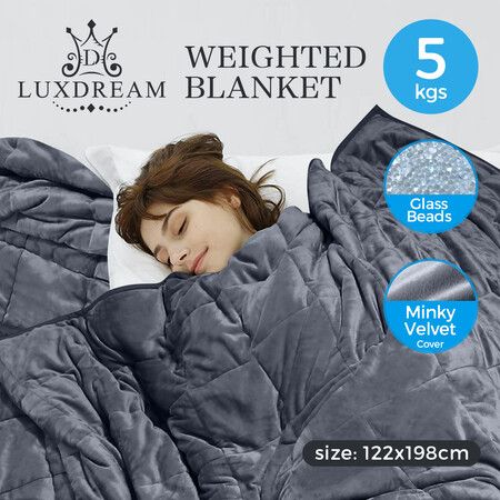 Luxdream 5kg 198x122cm Heavy Gravity Weighted Blanket Kids Adults Deep Relax Sleep Anti-Anxiety