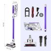 2-In-1 Cordless Vacuum Cleaner Stick Handheld Vac Rechargeable Led Lights 2 Speed-Purple