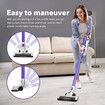 2-In-1 Cordless Vacuum Cleaner Stick Handheld Vac Rechargeable Led Lights 2 Speed-Purple