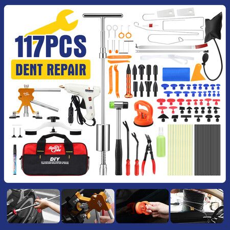 117PCS PDR Dent Repair Tool Kit Set Car Refrigerator Dent Removal Tool Suction Puller