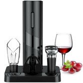 Electric Wine Opener Set, Automatic Wine Bottle Corkscrew Openers, Wine Pourer with Vacuum Wine Stoppers and Foil Cutter