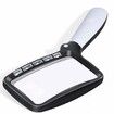 Folding Magnifying Glass with Light, 2X Magnified Glass 5 Dimmable LED Lighted  for Reading, Handheld Rectangular Magnifier for older people