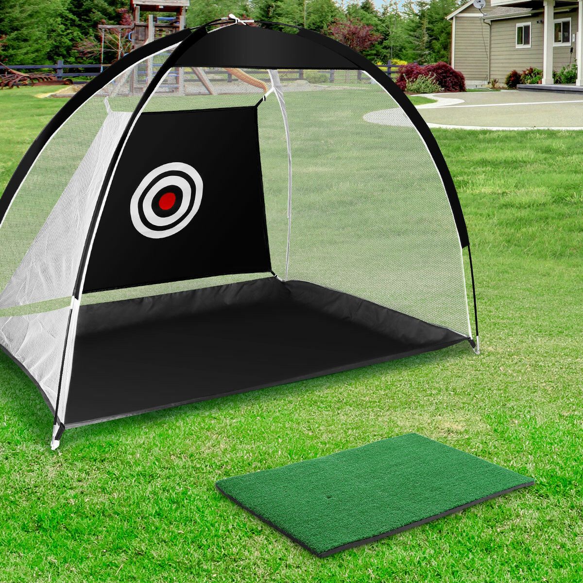 Golf Practice Net and Hitting Mat Target Set Training Aids Home Golf ...