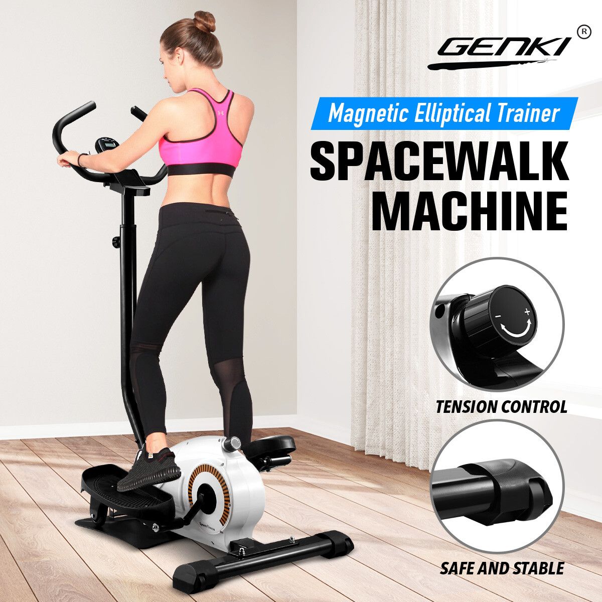 Genki Cross Trainer Elliptical Trainer Machine Home Gym Equipment with Magnetic Resistance