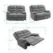 Soft Fabric Recliner Chair Sofa Lounge Armchair Grey Loveseat 2 Seater for Living Room Bedroom