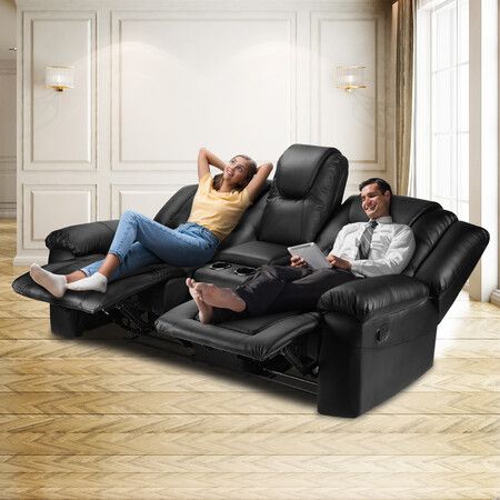 black loveseat and chair