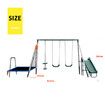 Kid Swing Slide Set Outdoor Playground Playset Equipment Backyard Child 6 Station with Trampoline